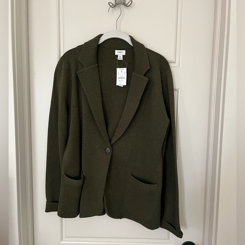 Women's J Crew Olive Green Blazer. NEVER WORN.